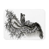 China Dragon, Schwarzweiß-Design in Tattoostyl Magnet (Horizontal)