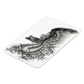 China Dragon, Schwarzweiß-Design in Tattoostyl Magnet (Linke Seite)