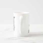 China Dragon, Schwarzweiß-Design in Tattoostyl Porzellantasse (Rückseite)