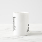 China Dragon, Schwarzweiß-Design in Tattoostyl Porzellantasse (Vorderseite)