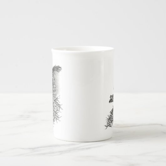 China Dragon, Schwarzweiß-Design in Tattoostyl Porzellantasse (Vorderseite)