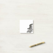 China Dragon, Schwarzweiß-Design in Tattoostyl Post-it Klebezettel (Auf Schreibtisch)