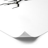 China Dragon, Schwarzweiß-Design in Tattoostyl Poster (Ecke)