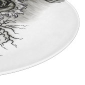 China Dragon, Schwarzweiß-Design in Tattoostyl Schneidebrett (Ecke)