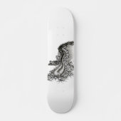 China Dragon, Schwarzweiß-Design in Tattoostyl Skateboard (Vorne)