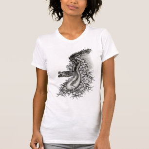 China Dragon, Schwarzweiß-Design in Tattoostyl T-Shirt