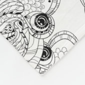 China-Fisch-Gekritzel Fleecedecke (Ecke)