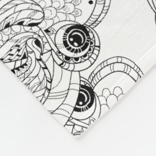 China-Fisch-Gekritzel Fleecedecke (Ecke)