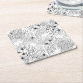 China-Fisch-Gekritzel Rechteckiger Pappuntersetzer (angewinkelt)