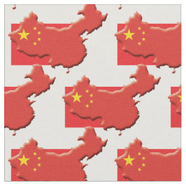 CHINA Flag Chinesische Karte Kontur Stoff