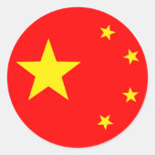 China-Flag "Classic" Runder Aufkleber (Vorderseite)