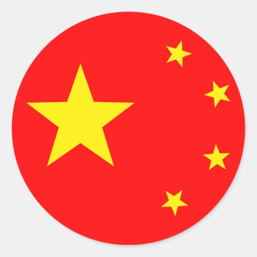 China-Flag "Classic" Runder Aufkleber (Vorderseite)