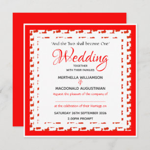 CHINA FLAG Custom Patriotic Square Wedding 婚 礼 Einladung