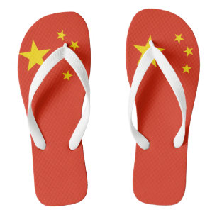 China-Flag Erwachsene Flip Flops Breitband Badesandalen