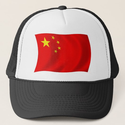 China Flag Hat Truckerkappe (Vorderseite)