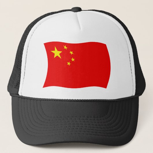 China Flag Hat Truckerkappe (Vorderseite)