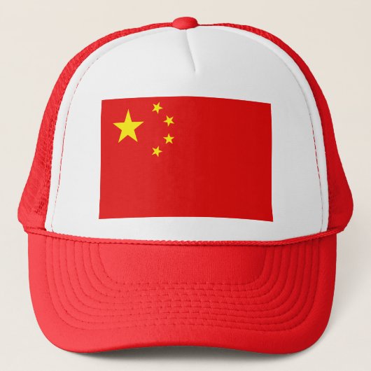 China Flag Hat Truckerkappe (Vorderseite)