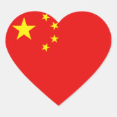 China-Flag-Heftsticker Herz-Aufkleber (Vorderseite)