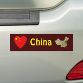 China Flag Herz + Karte Autoaufkleber (Auf Auto)