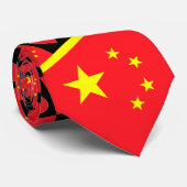 China Flag Herzmuster Chinesischer Nationalstolz Krawatte (Gerollt)