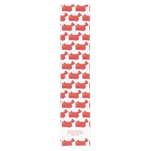 CHINA-Flag-Karte Benutzerdefiniertes Skript Kurzer Tischläufer (Vorderseite)