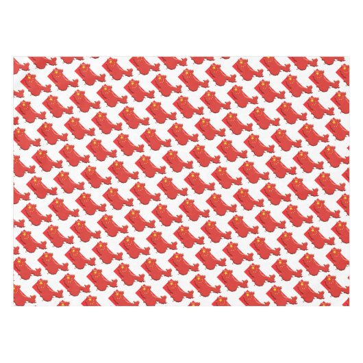 CHINA Flag Karte Stilvoll Patriotic Geometric Tischdecke (Vorderseite (Horizontal))