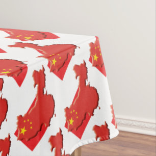 CHINA Flag Karte Stilvoll Patriotic Geometric Tischdecke