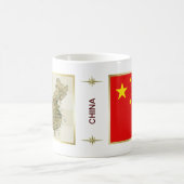 China Flag + Karte Tasse (Mittel)