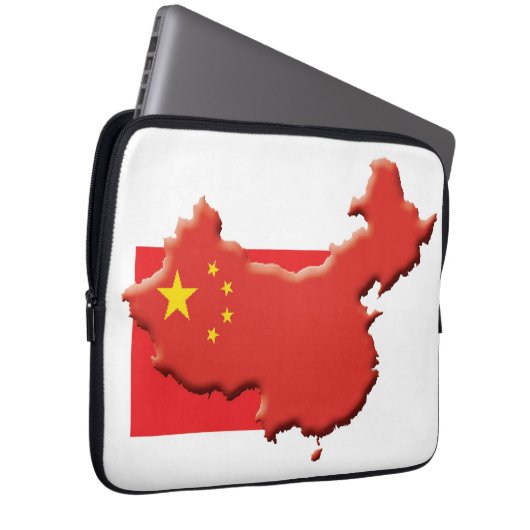 CHINA Flag Map Patriotic Computer Laptopschutzhülle (Vorne Rechts)