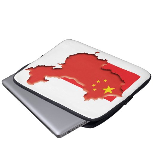 CHINA Flag Map Patriotic Computer Laptopschutzhülle (Vorne Knopf)