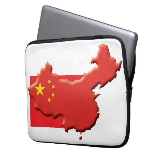 CHINA Flag Map Patriotic Computer Laptopschutzhülle (Vorderseite Links)