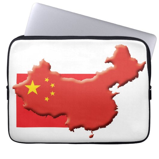 CHINA Flag Map Patriotic Computer Laptopschutzhülle (Vorderseite)