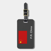 China Flag, mit Namen, Adresse.. Gepäckanhänger (Vorderseite vertikal)