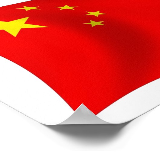 China Flag Poster drucken (Ecke)