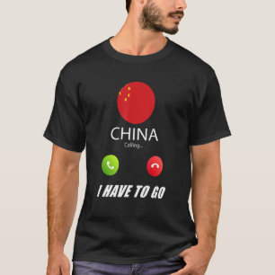 China Flag Souvenir China ruft an T-Shirt