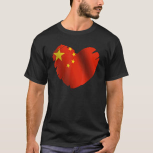 China-Flag über die Form der herzen chinesischen C T-Shirt