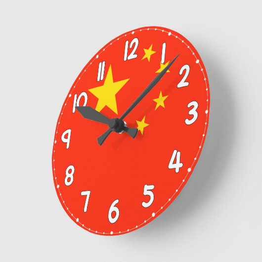 China Flag Wall Clock - Flag of China Runde Wanduhr (Winkel)
