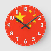 China Flag Wall Clock - Flag of China Runde Wanduhr (Vorderseite)