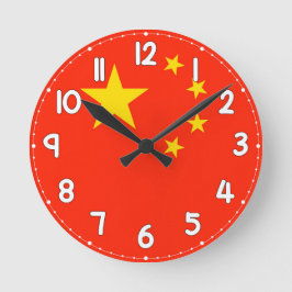 China Flag Wall Clock - Flag of China Runde Wanduhr
