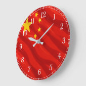 China Flag Wall Clock — Waving Flag Design Große Wanduhr (Winkel)