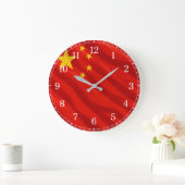 China Flag Wall Clock — Waving Flag Design Große Wanduhr (Zuhause)