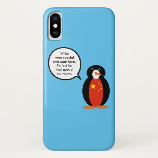 China Flag Wildlife Penguin Personalized Gift Case-Mate iPhone Hülle (Rückseite)
