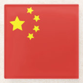 China-Flagge Glasuntersetzer (Vorderseite)