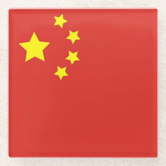 China-Flagge Glasuntersetzer (Vorderseite)