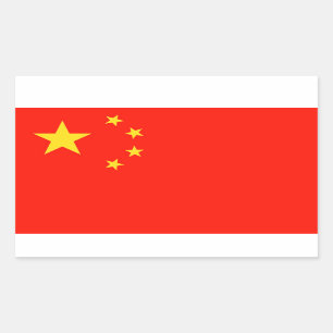 China-Flagge - hohe Qualität Rechteckiger Aufkleber
