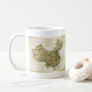 China-Flagge + Karte Tasse