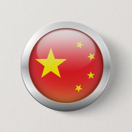 China-Flagge "Kugel " Button (Vorderseite)