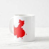 China-Flaggen-Karte Größengleich Kaffeetasse (Vorderseite Links)