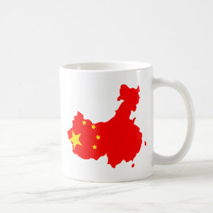 China-Flaggen-Karte Größengleich Kaffeetasse