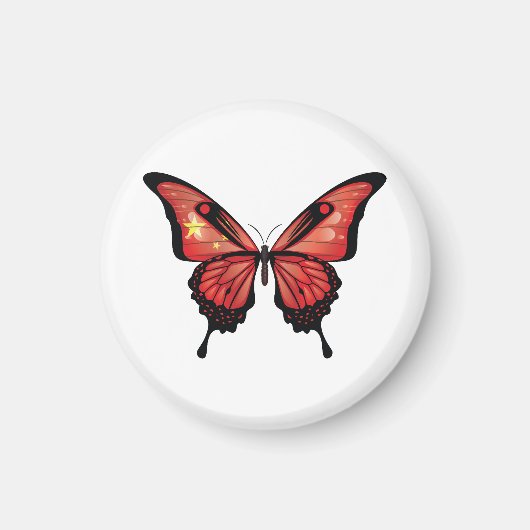 China Frack Schmetterlingsflaggenaufkleber Magnet (Vorne)